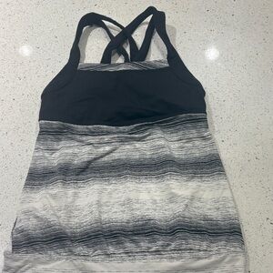 Athleta -Black and Gray Striped Tank Top - size S